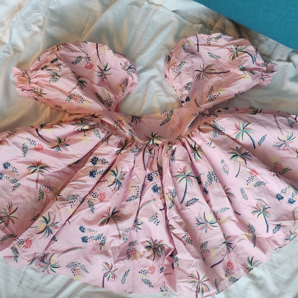 Selkie the cottage puff dress daiquiri, xs baby doll dress - Picture 6 of 9